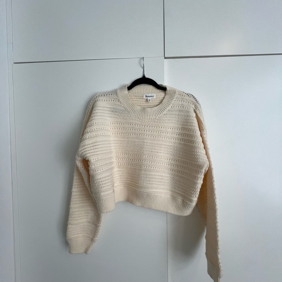 Cream Knit Sweater - Scoop Neck - Picture 4 of 6